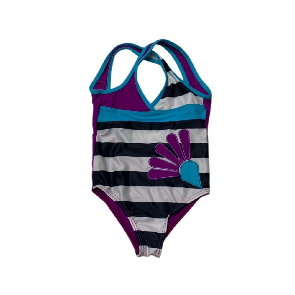 Striped Purple and‎ Blue Kids Swimsuit